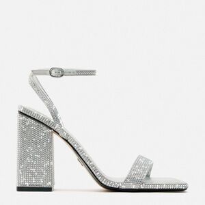 Zara rhinestone block heels